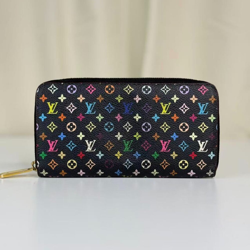 Louis Vuitton Black Multicolor Wallet with Colorful Monogram Design